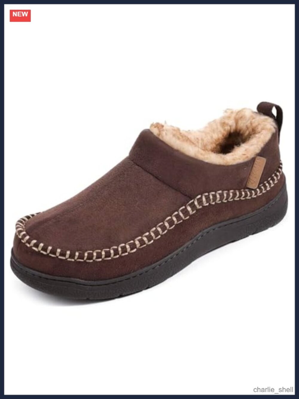 Suede Mocc Memory Foam Fleece Lined Rubber Sole
